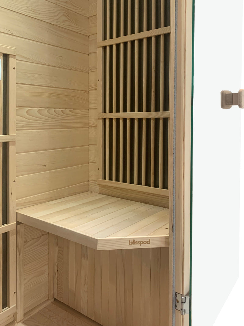 Load image into Gallery viewer, Blisspod | Vienna | Far Infrared Sauna | Canadian Hemlock Very Low EMF | 72.8"H x 35.4"W x 25.6"D | 1 Person