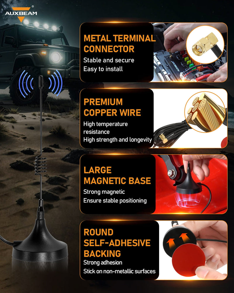 Load image into Gallery viewer, 3.6m/12ft Antenna with Magnetic Base for Wireless Remote Control Switch Panel RC-800/AC-800/AC-1200/AS-400/AS-600/AS-800