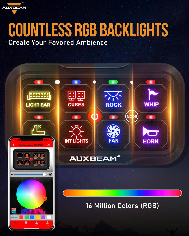 Load image into Gallery viewer, AR-800 RGB Switch Panel + 3 Inch LED Pods with White&Yellow Cover