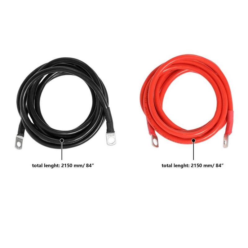 Load image into Gallery viewer, 7FT 7AWG Battery Cables Tinned Copper Ring Terminal Lugs Battery Wires