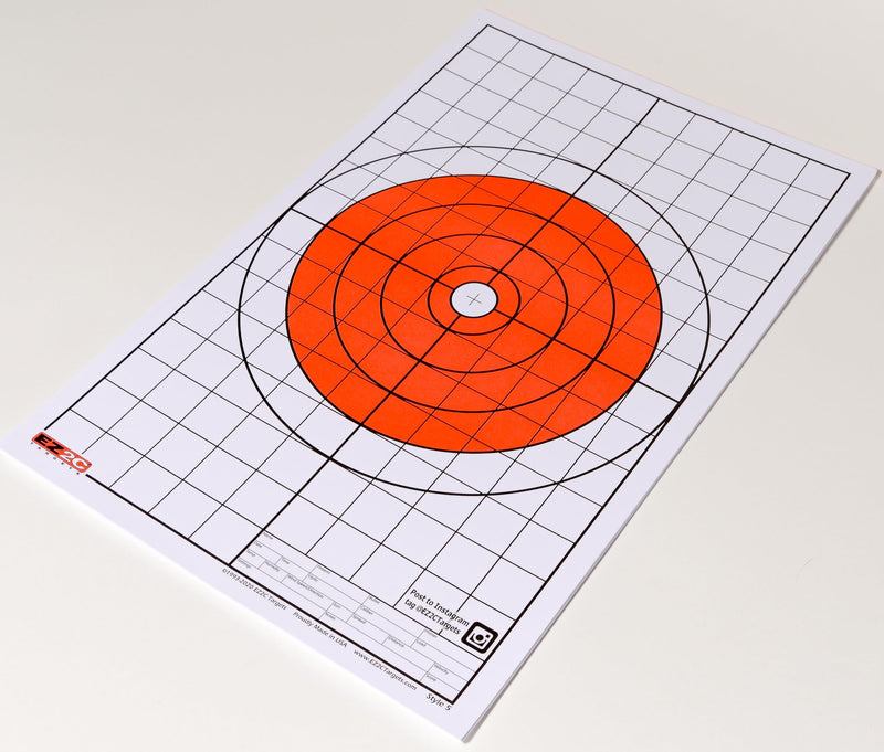 Load image into Gallery viewer, EZ2C Targets #5: Bullseye w 1" Grids for Sight-in 11"x17" USA MADE