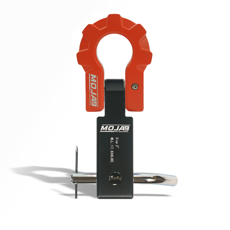 Load image into Gallery viewer, 2'' Aluminum Hitch Receiver with Aluminum D-Shackle 9T-Ceramic coated (Lifetime Warranty)