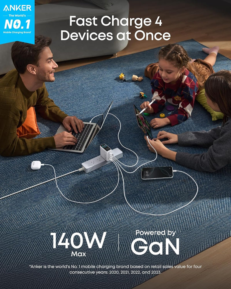 Load image into Gallery viewer, Anker Charger (140W, 4-Port, PD 3.1) with USB-C Cable
