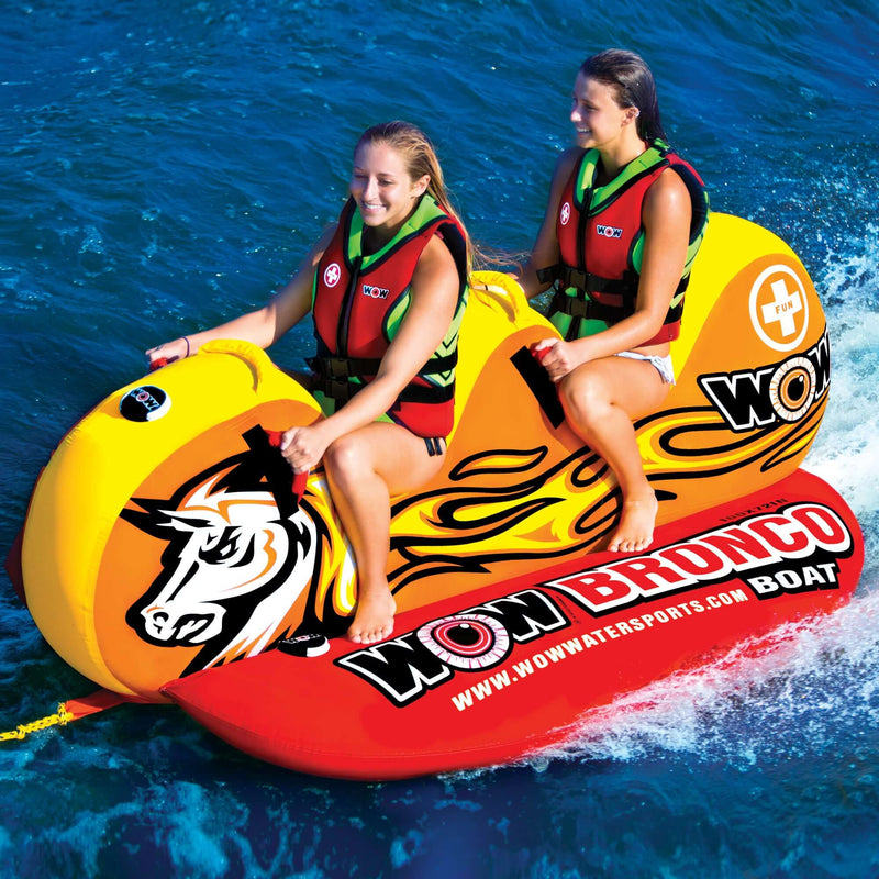 Load image into Gallery viewer, WOW Sports Bronco Boat 2 Person Towable Water Tube For Pool and Lake (14-1050)