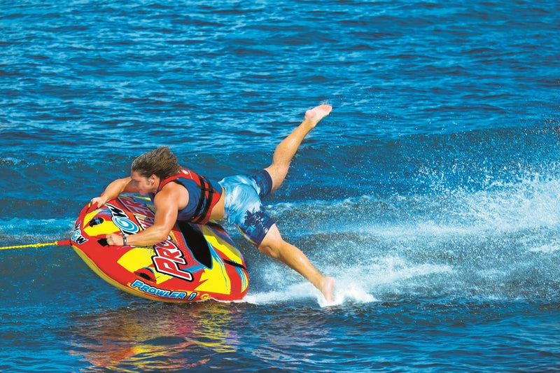 Load image into Gallery viewer, WOW Watersports Prowler Towable 1 Person 1P Starter Kit with 12V Pump and 1K Tow Rope