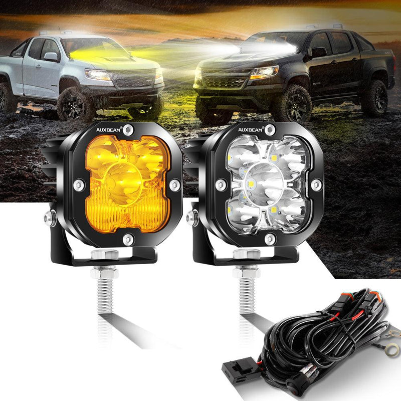 Load image into Gallery viewer, 3 Inch 80W 9600LM LED Pods Lights White&Amber for CHEVROLET