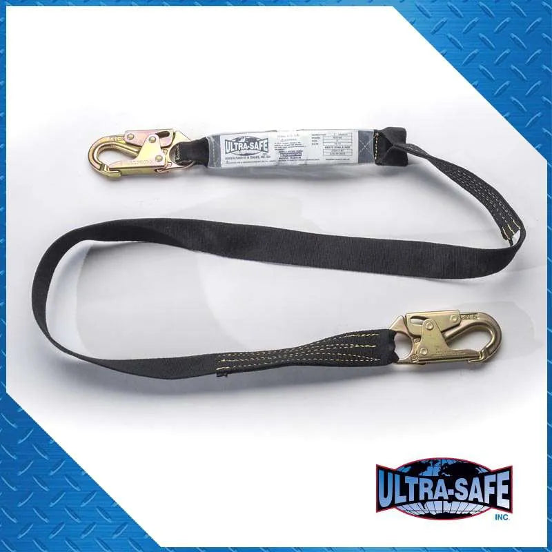 Load image into Gallery viewer, 1 3/4” x 6’ Shock Absorbing Kevlar® Lanyard with Double Locking Hooks Each End | 96516K