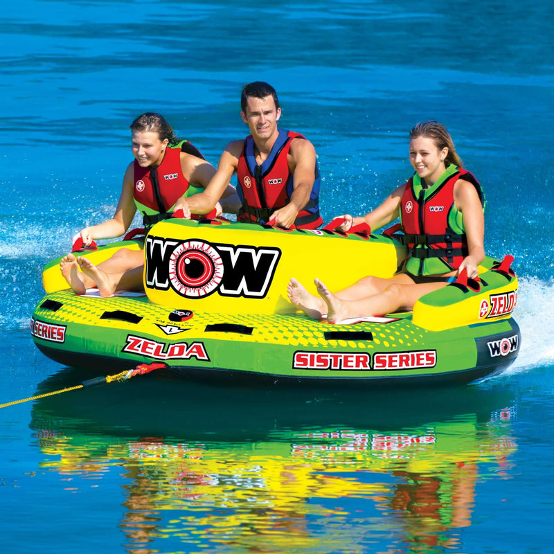 Load image into Gallery viewer, WOW Sports Zelda 1-3 Person Towable Water Tube For Pool and Lake (15-1070)