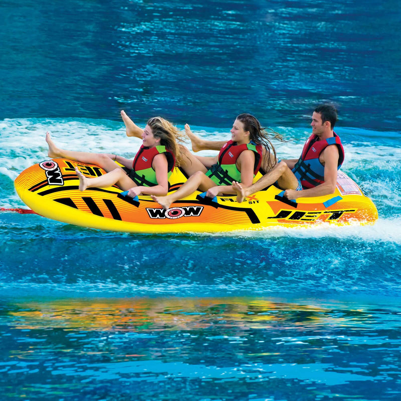 Load image into Gallery viewer, WOW Sports Jet Boat 3 Person Towable Water Tube For Pool and Lake (17-1030)
