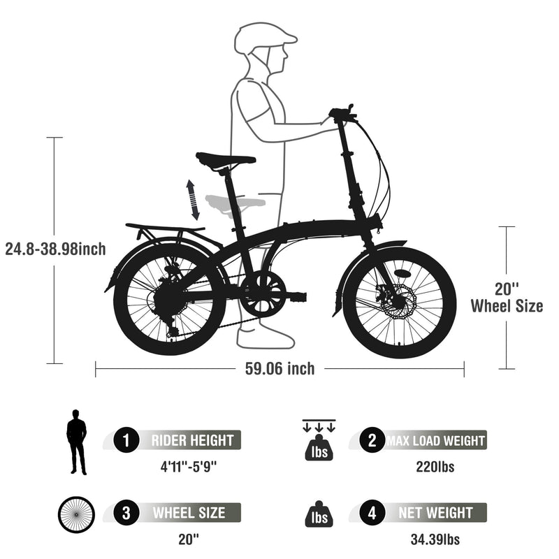 Load image into Gallery viewer, Zukka Crossroll Folding Bike - 20"