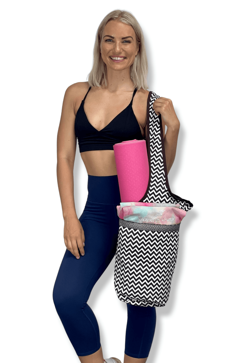 Load image into Gallery viewer, JupiterGear Yoga Mat Carrying Tote Bag with Large Pockets