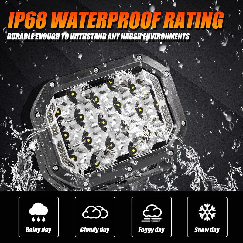 Load image into Gallery viewer, 7x5 Inch Rectangle LED Pods White Spot Driving Lights with DRL FOR ATV UTV SIDE BY SIDE 4X4