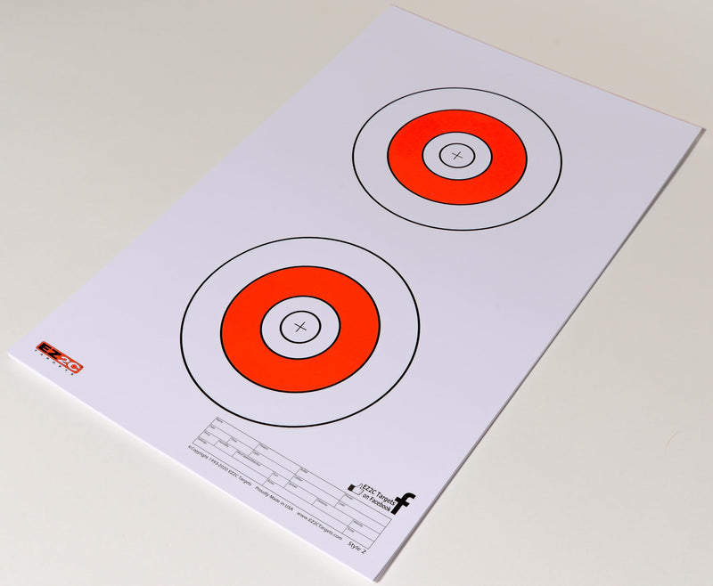 Load image into Gallery viewer, EZ2C Targets #2: Double Bullseye Paper Shooting Range Targets USA MADE 11”x17”