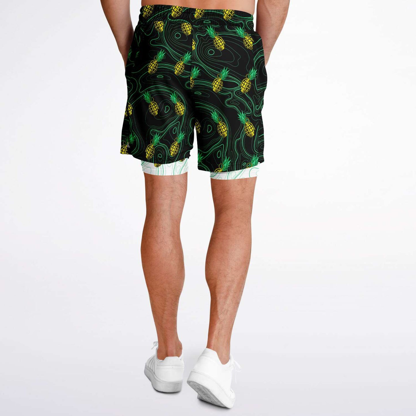 Rad Palm Pineapple Death Men's 2-in-1 Shorts