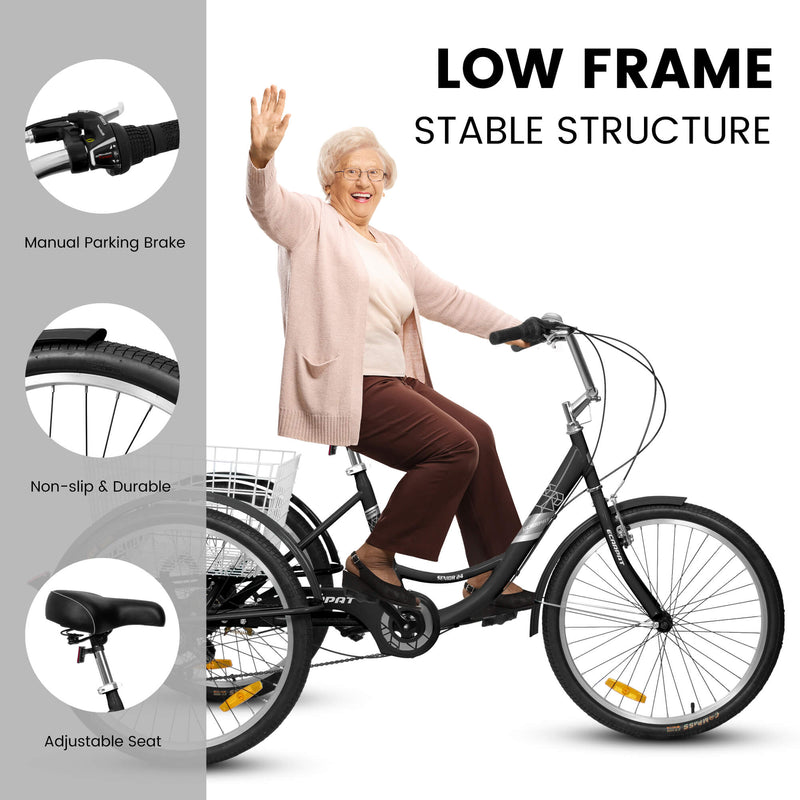 Load image into Gallery viewer, Ecarpat 24“ 7-Speed Adult Tricycle