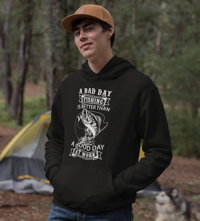 Load image into Gallery viewer, A Bad Day Fishing Unisex Hoodie