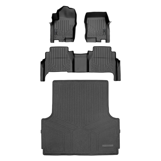 SmartCoverage™ Custom Fit Floor Liners For 2008-2021 Nissan Frontier Crew Cab with Dual Drivers Side Floor Posts