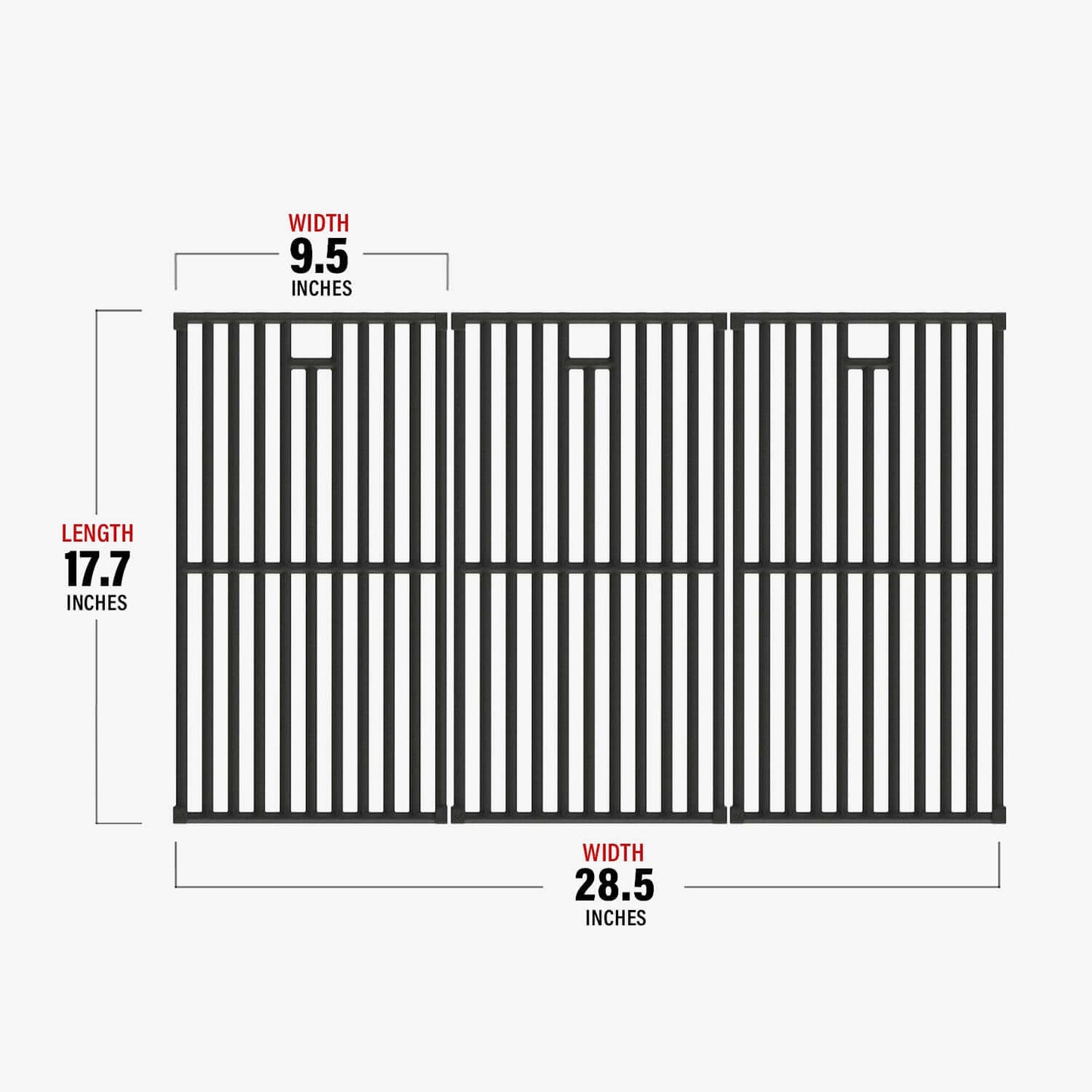 Cast iron grates for Monument Grills 4 burner