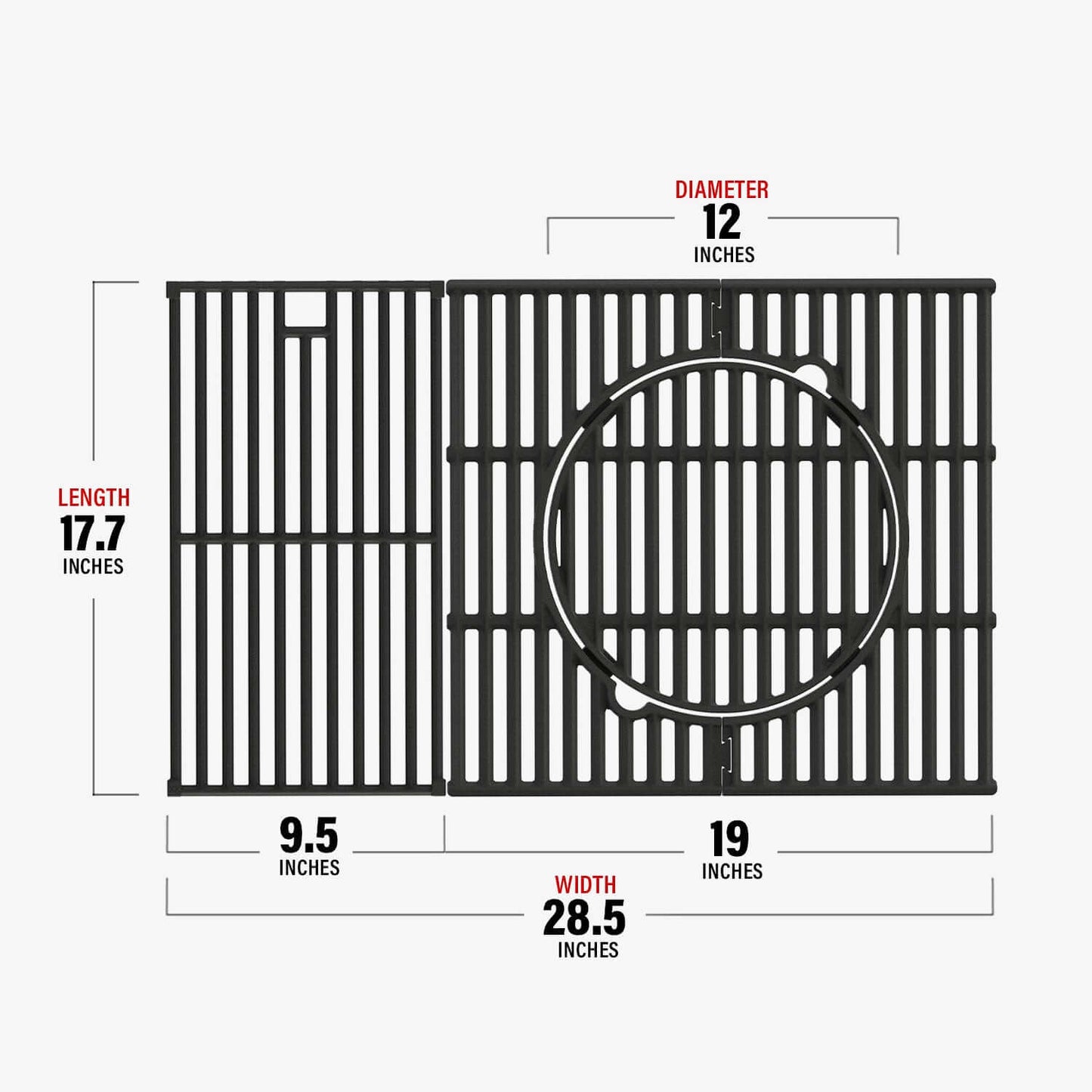 Cast iron grates for Monument Grills 4 burner