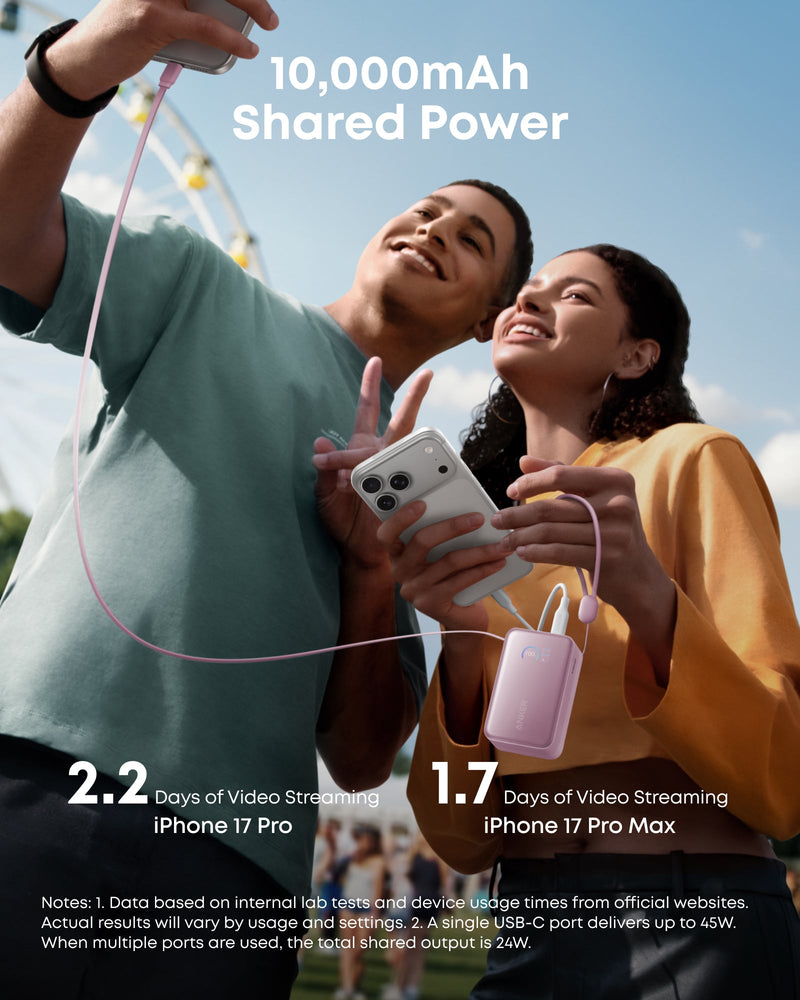 Load image into Gallery viewer, Anker Nano Power Bank (10K, 45W, Built-In Retractable USB-C Cable)