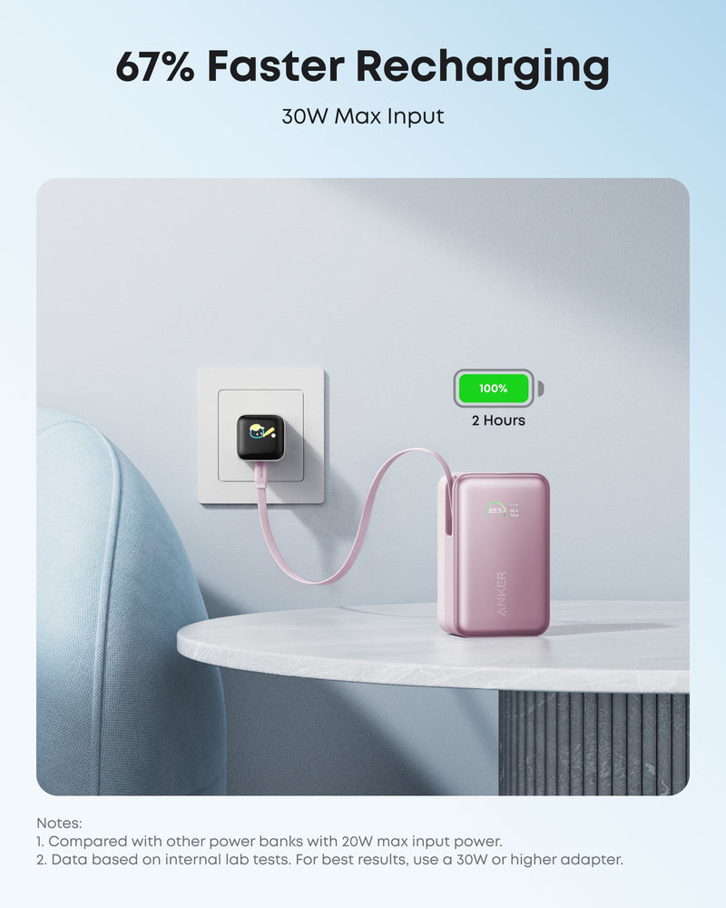 Load image into Gallery viewer, Anker Nano Power Bank (10K, 45W, Built-In Retractable USB-C Cable)