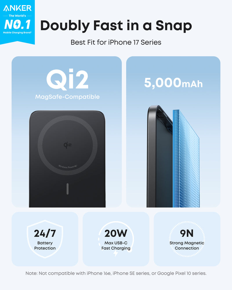Load image into Gallery viewer, Anker Nano Power Bank (5K, MagGo, Slim)