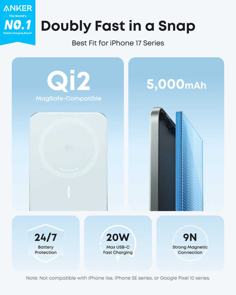 Load image into Gallery viewer, Anker Nano Power Bank (5K, MagGo, Slim)