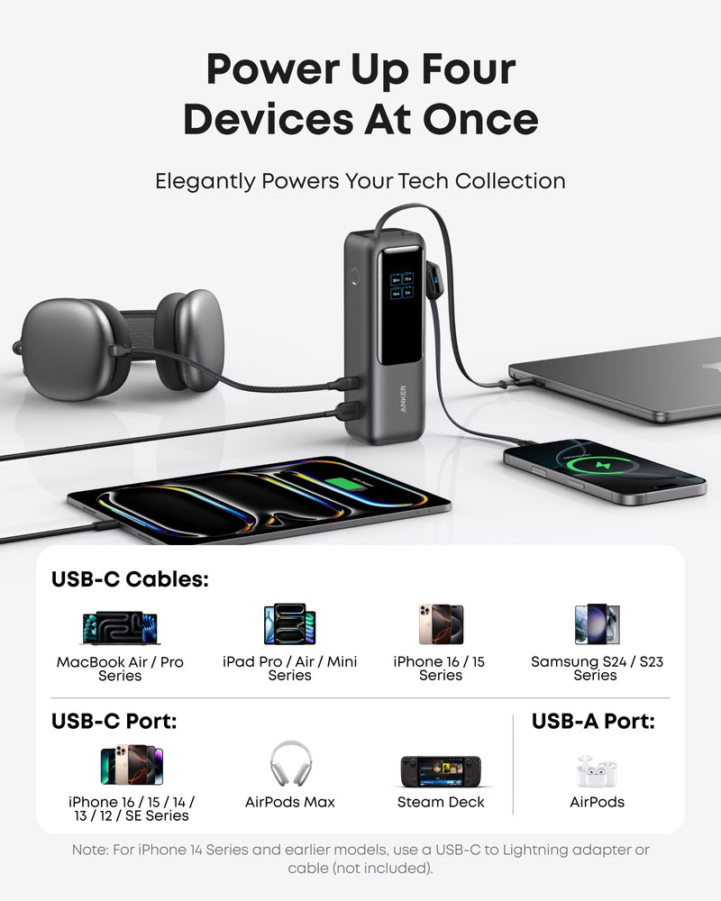 Load image into Gallery viewer, Anker Laptop Power Bank (25K, 165W, Built-In and Retractable Cables)