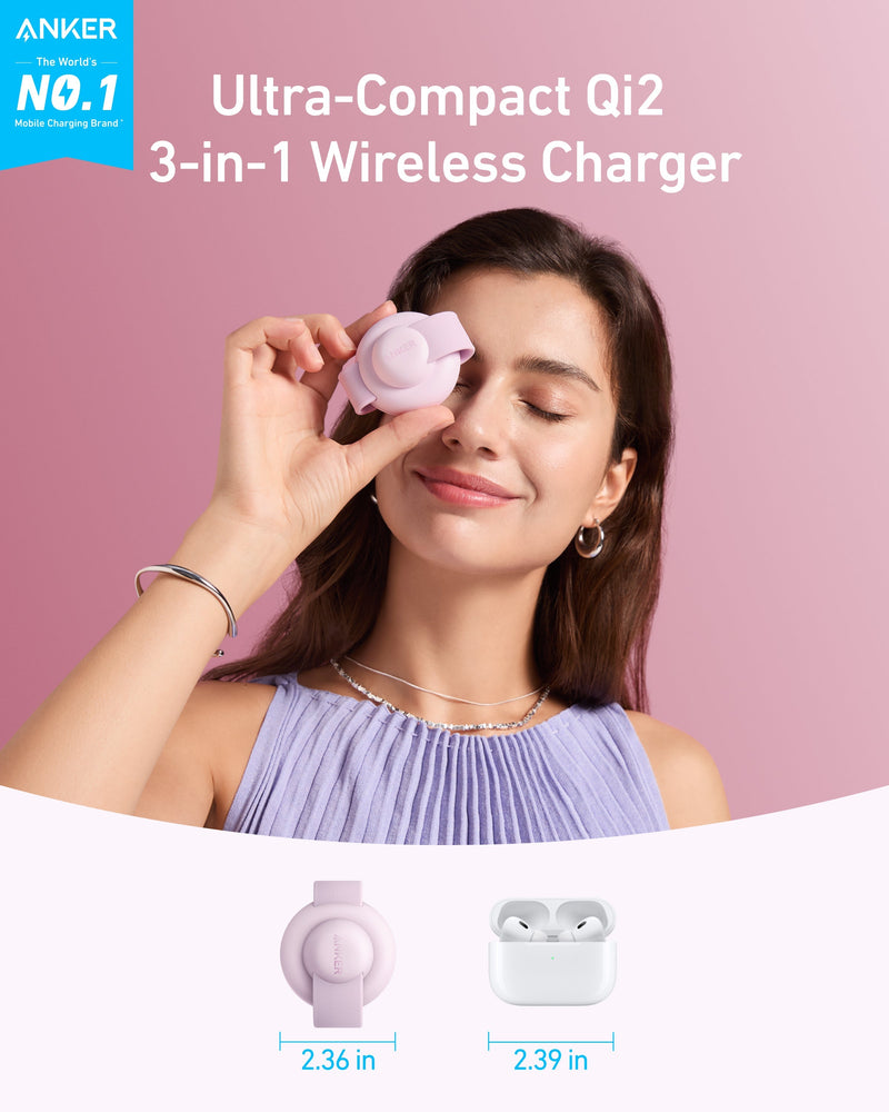 Load image into Gallery viewer, Anker MagGo Wireless Charging Station (3-in-1, Foldable Pad)
