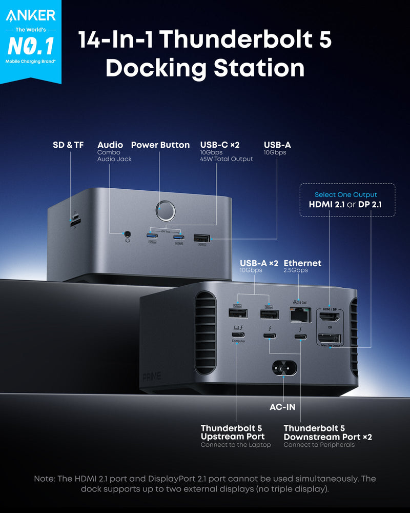Load image into Gallery viewer, Anker Prime TB5 Docking Station (14-in-1, 8K, Thunderbolt 5 )