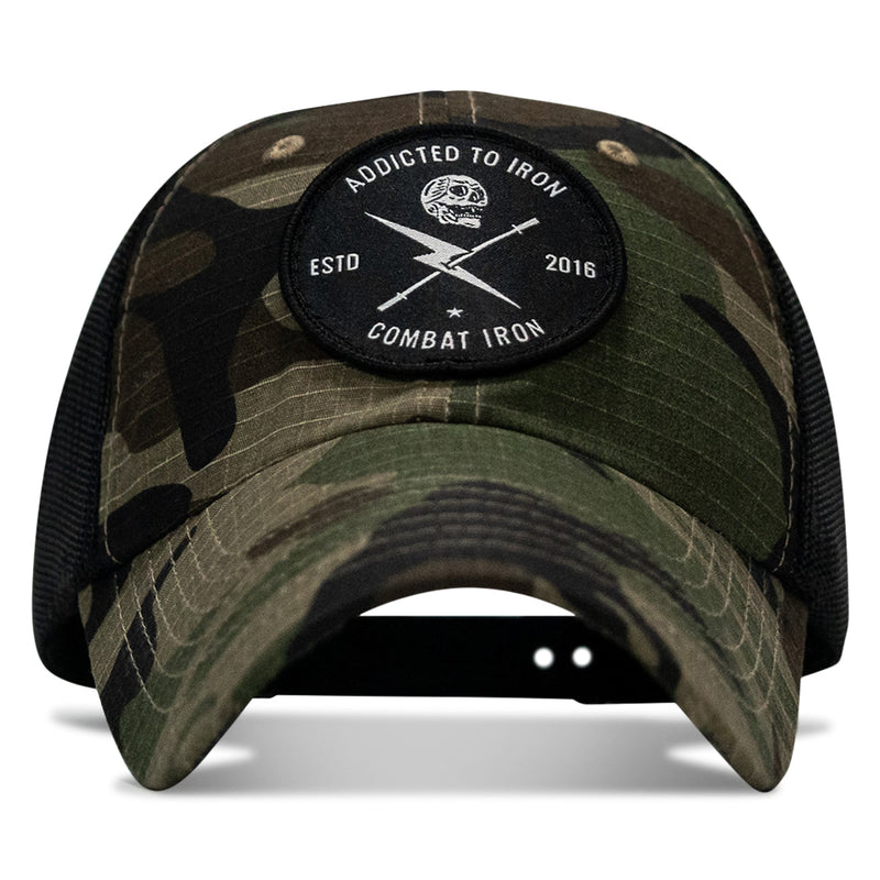 Load image into Gallery viewer, Addicted To Iron Patch Tactical Ripstop Mesh Snapback Hat