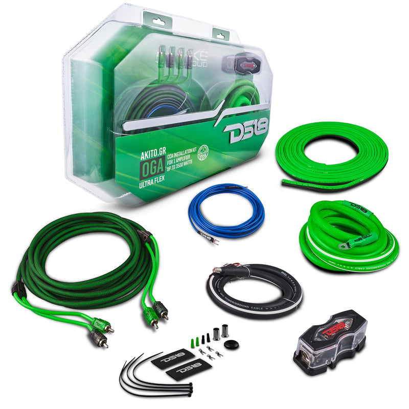 Load image into Gallery viewer, 0-GA Amplifier Installation Wiring Kit - Green