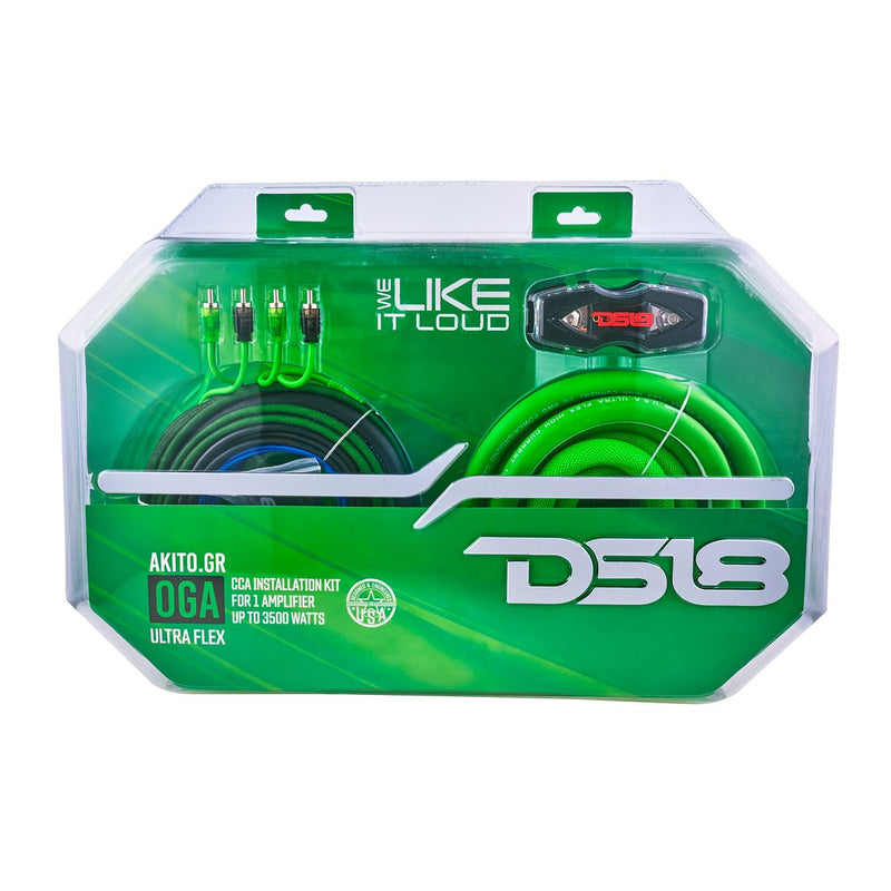 Load image into Gallery viewer, 0-GA Amplifier Installation Wiring Kit - Green