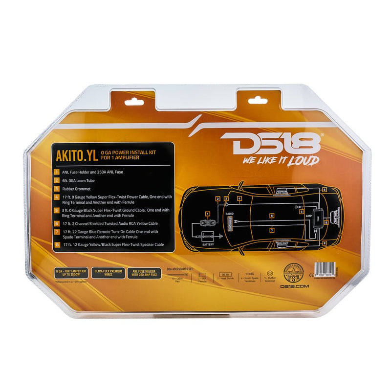 Load image into Gallery viewer, 0-GA Amplifier Installation Wiring Kit - Yellow