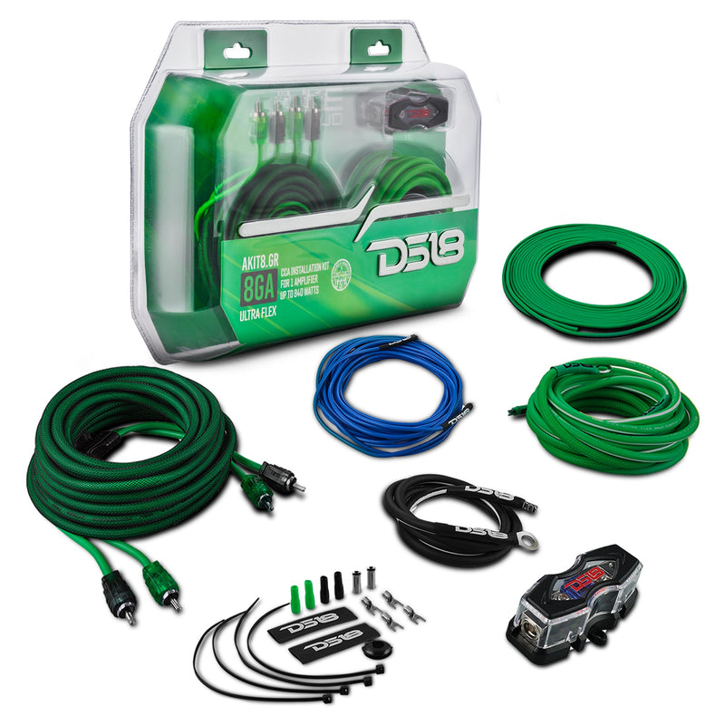 Load image into Gallery viewer, 8-GA Amplifier Installation Wiring Kit - Green
