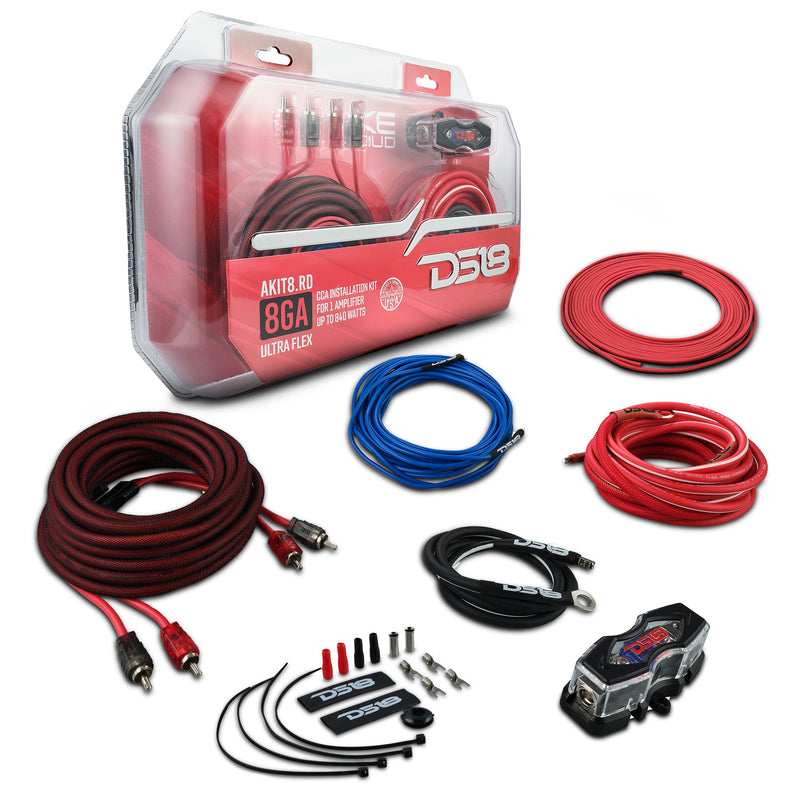 Load image into Gallery viewer, 8-GA Amplifier Installation Wiring Kit - Red