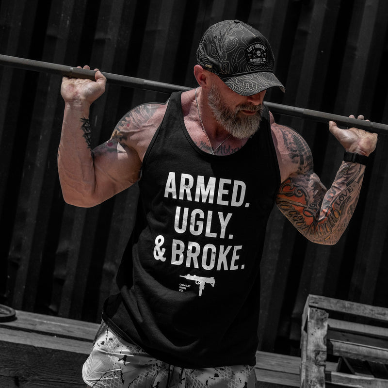 Load image into Gallery viewer, Armed, Ugly, And Broke Men's Tank