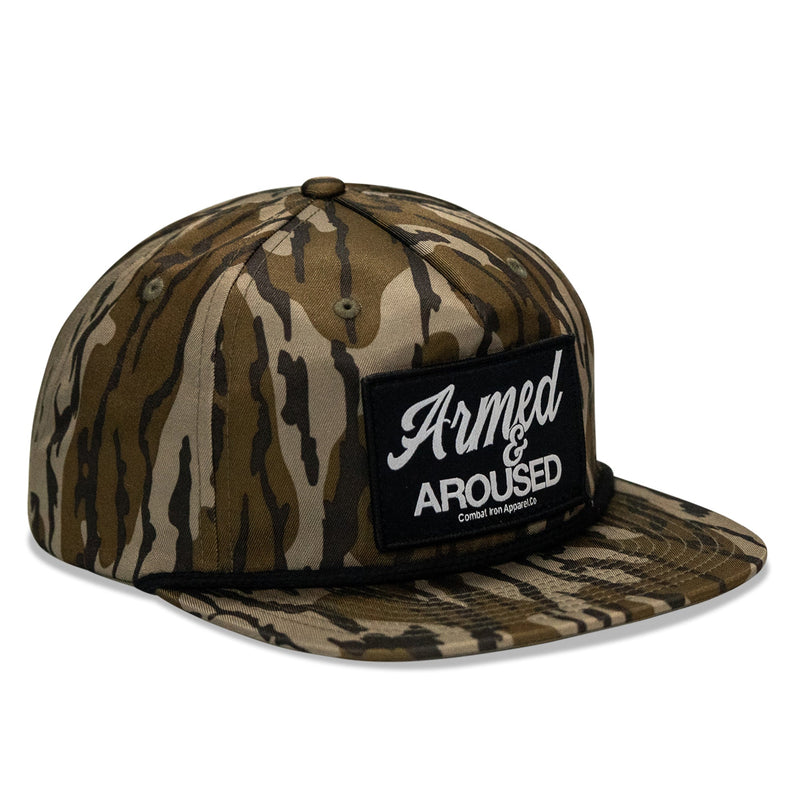 Load image into Gallery viewer, Armed & Aroused Patch Flatbill Snapback Hat