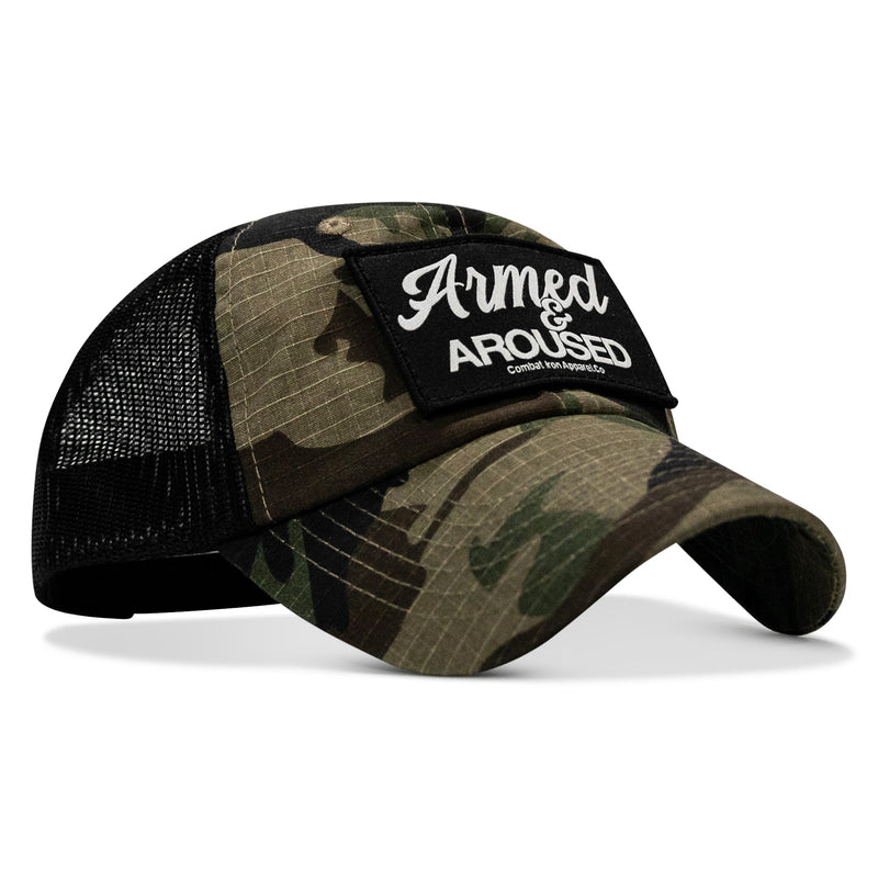 Load image into Gallery viewer, Armed & Aroused Patch. Tactical Ripstop Mesh Snapback Hat