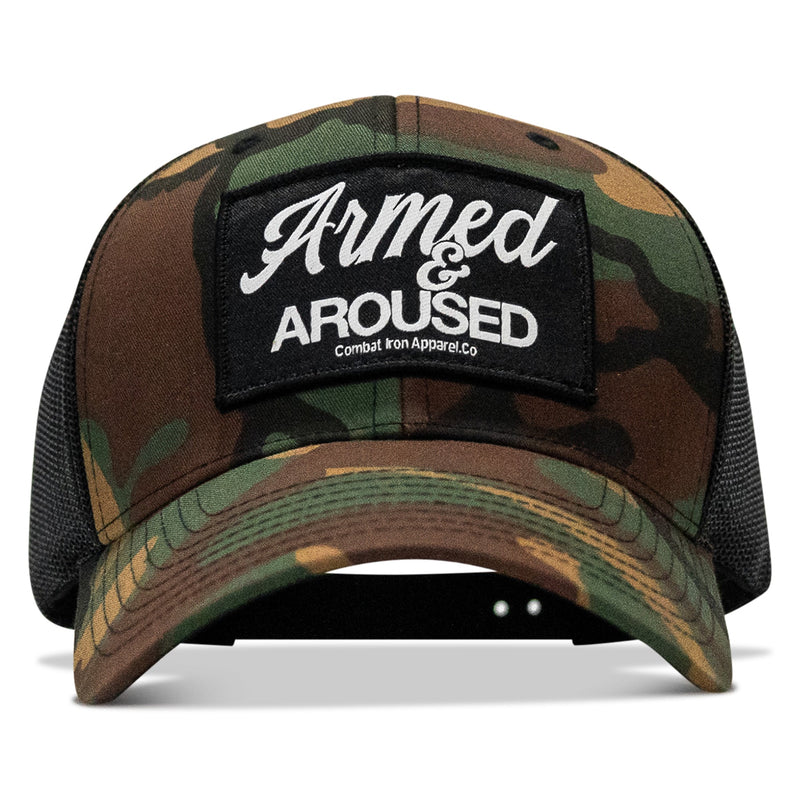 Load image into Gallery viewer, Armed & Aroused Patch Snapback Hat