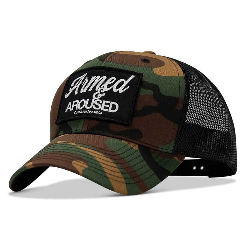 Load image into Gallery viewer, Armed & Aroused Patch Snapback Hat