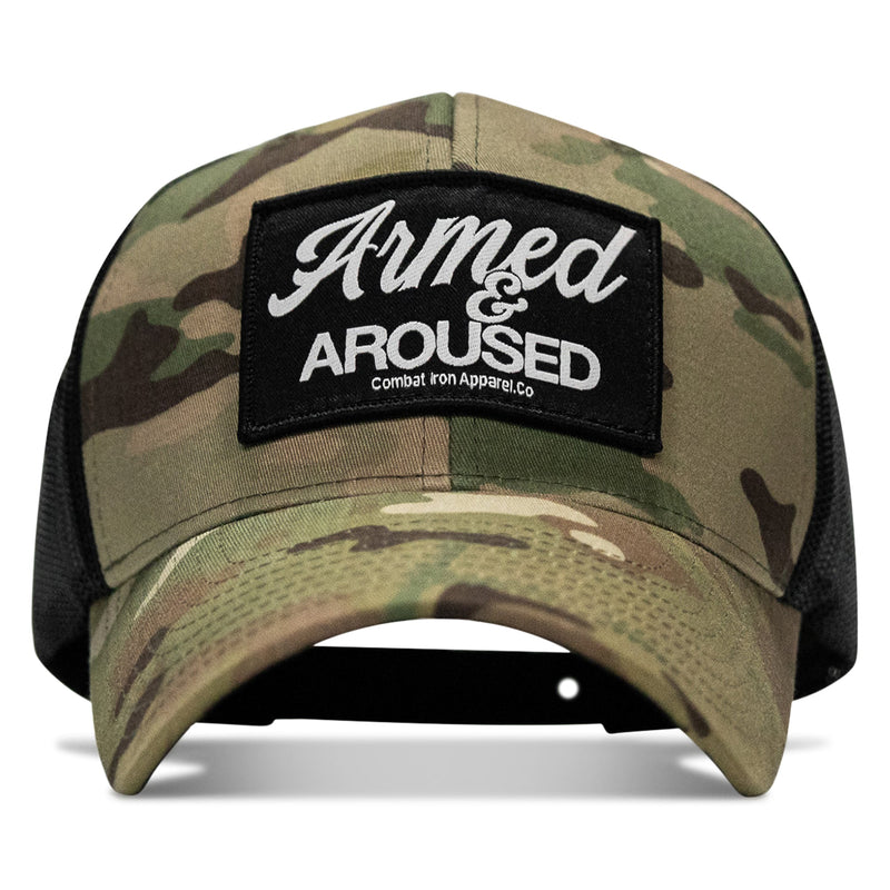Load image into Gallery viewer, Armed & Aroused Patch Snapback Hat