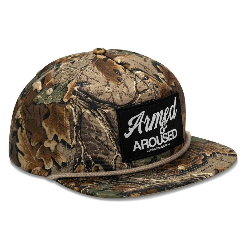 Load image into Gallery viewer, Armed & Aroused Patch Flatbill Snapback Hat