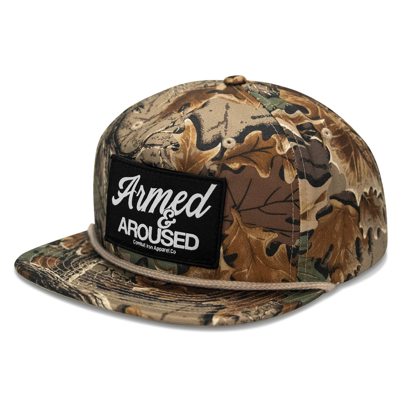 Load image into Gallery viewer, Armed & Aroused Patch Flatbill Snapback Hat