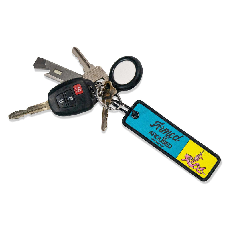 Load image into Gallery viewer, Armed & Aroused Flight Tag Keychain