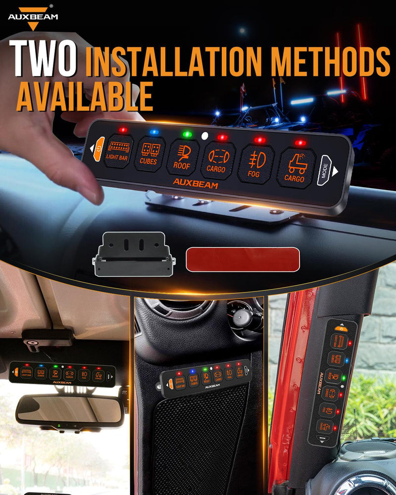 Load image into Gallery viewer, AS-R60 RGB Slim Switch Panel, Toggle/ Momentary/ Pulsed Mode Supported(One-Sided Outlet)