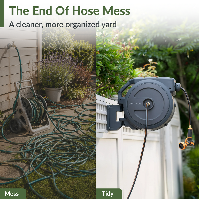 Load image into Gallery viewer, Retractable Garden Hose Reel-1/2in-130ft
