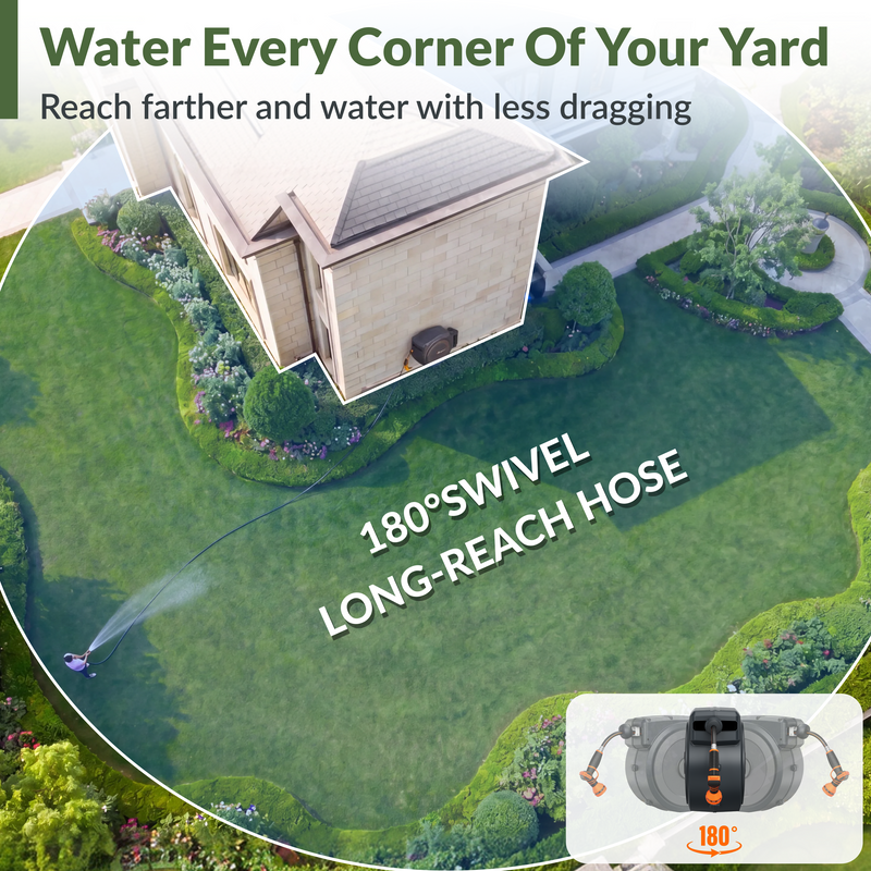 Load image into Gallery viewer, Retractable Garden Hose Reel 65ft-155ft