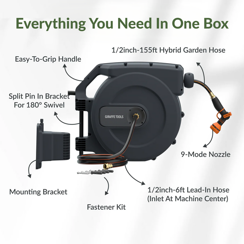Load image into Gallery viewer, Retractable Garden Hose Reel-1/2in-155ft