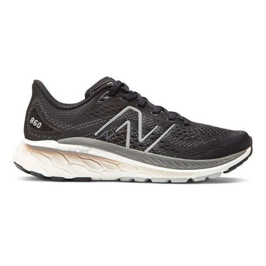 Women's New Balance Fresh Foam X 860v13, Black/White/Castlerock, 7 D Wide - Skoutley Outdoors LLC